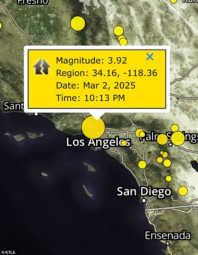 Earthquake rocks Los Angles moments after the Oscars