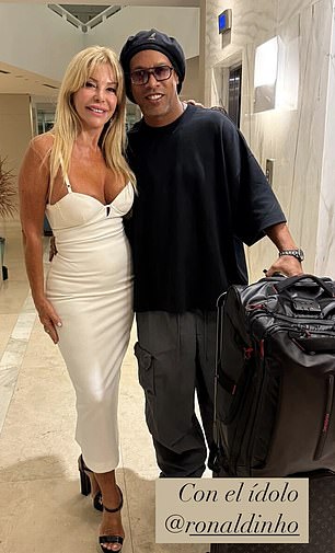 Glamour model, 72, breaks her silence amid rumours that football legend Ronaldinho filmed nude video of her in the shower