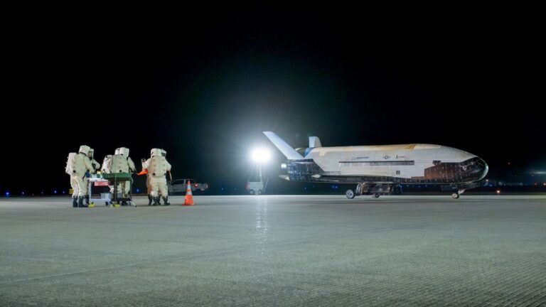 Secretive US Space Force X-37B space plane ‘breaks new ground’ as it returns to Earth after 434 days in orbit (photos)