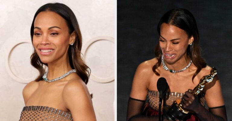 "Emilia Pérez" Might Not Be A Great Movie, But Zoe Saldaña Crying Throughout Her Oscars Speech Was Moving