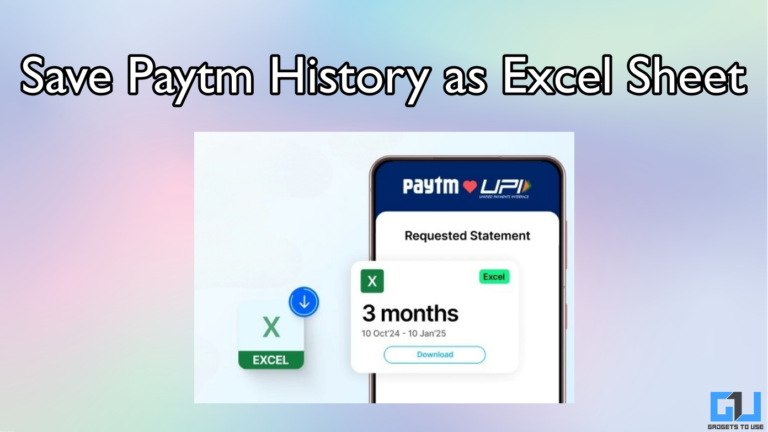 How To Download Paytm History as Excel Sheet