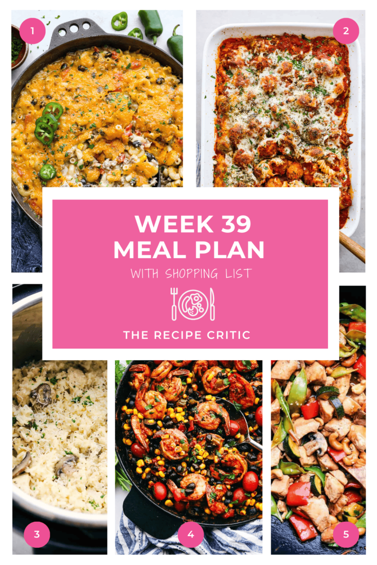Weekly Meal Plan #39 | The Recipe Critic