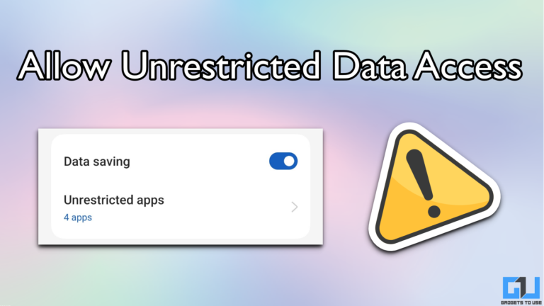 How to Allow Unrestricted Data to Apps in Data Saver Mode