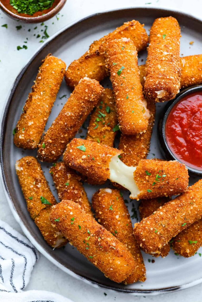 Insanely Crispy Homemade Classic Homemade Mozzarella Sticks