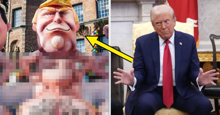 If I Had To See This NSFW, Anti-Trump Float Roasting The President's "MAGA" Penis And Balls, Then You Do Too