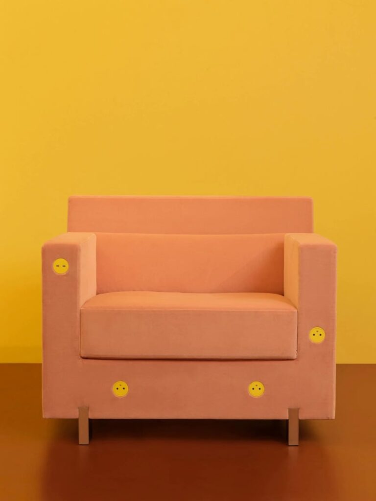 Plug Socket-Cladded Armchairs : smiley chair