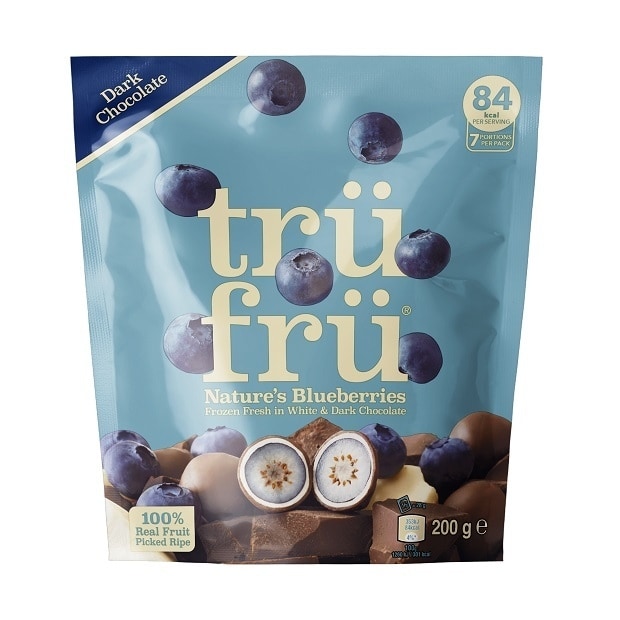 Chocolate-Covered Frozen Fruit Treats : trüfrü frozen fruit snacks