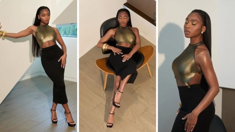 Another Look: Normani Wore a Gold and Black Vintage Geoffrey Beene Vintage 1999 Look to the Fashion Trust Awards