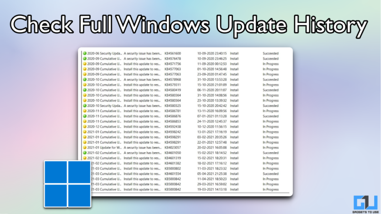 2 Ways To See Full Windows Update History on Windows 11/10