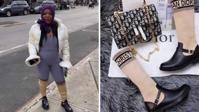 Onijah Robinson Was Spotted in a Purple Savage X Fenty Set with a White Sequins Jacket and Christian Dior Boots