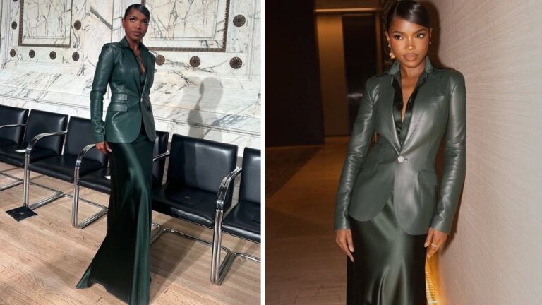 Ryan Destiny Wore a Forest Green Ralph Lauren Monochromatic Look to the Brand’s Latest Runway Show