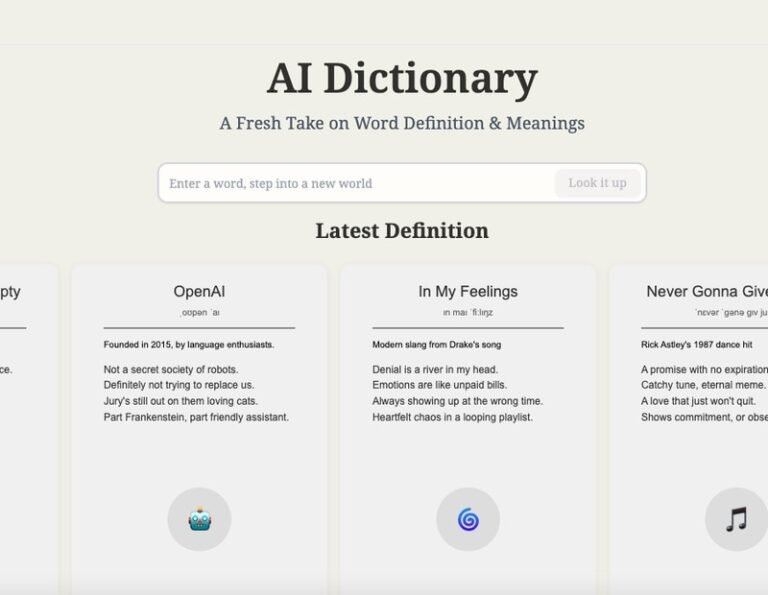 Interactive Language Tools : AI Dictionary