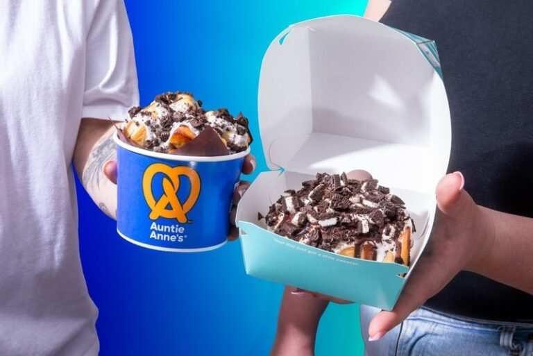 Cookie-Topped Dessert Collaborations : auntie annes and cinnabon