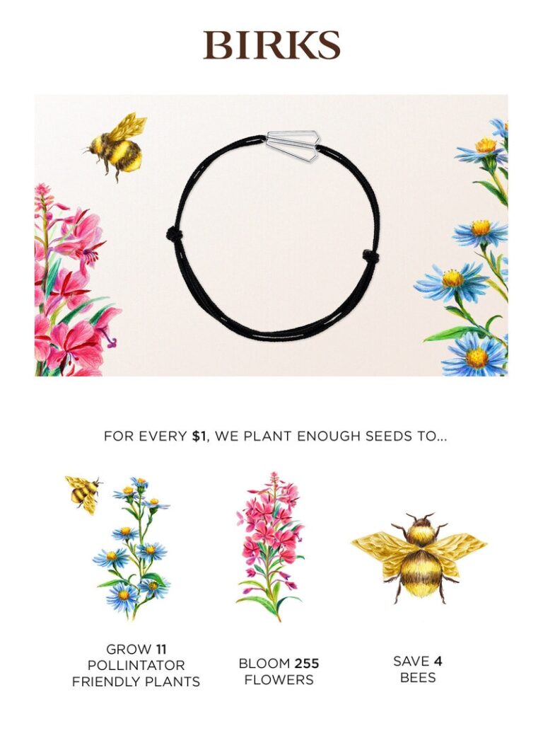 Pollinator-Supporting Jewelry Campaigns : birks for bees
