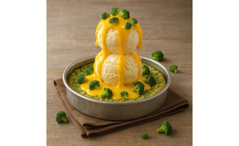 Cheesy Stacked Veggie Dishes : Broccoli Cheddar Pizookie