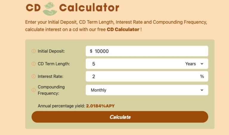 Interest Projection Tools : CD Calculator