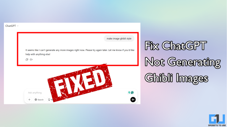 5 Ways To Fix ChatGPT Not Generating Ghibli Images