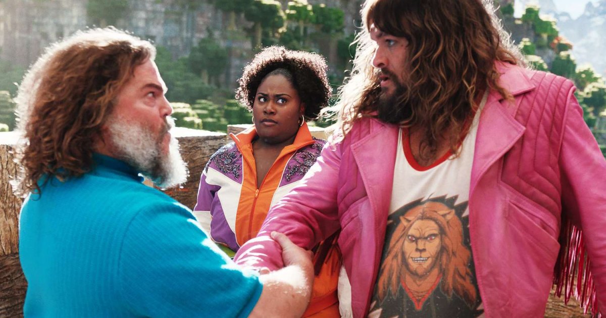 Jack Black, Danielle Brooks, and Jason Momoa in 'A Minecraft Movie.'