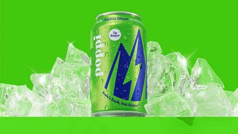 Invigorating Prebiotic Citrus Sodas : poppi Alpine Blast