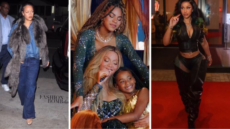 Fashion Bomb Daily Top 5 Celebrity Looks of April: Rihanna in a Blue Denim Jacket, Beyonce and Kids Perform in Embellished Burberry Looks, Cardi B in a Black Jagne Set + More!