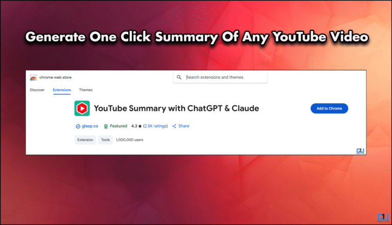 How To Generate One Click Summary Of Any YouTube Video