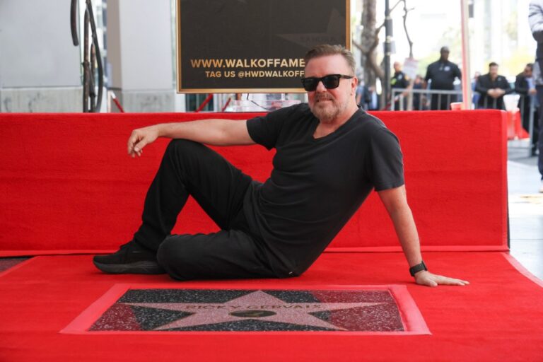 Ricky Gervais Receives Star On Hollywood Walk Of Fame