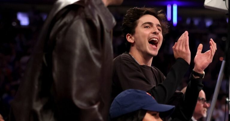 Timothee Chalamet, Kylie Jenner Cheer on Knicks at Playoff Game