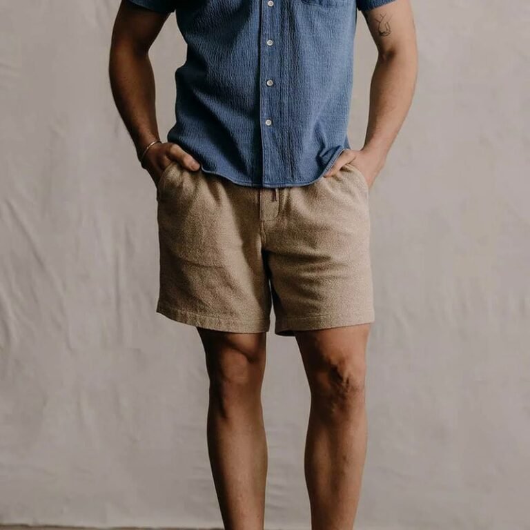 Breathable Textured Tweed Shorts : Linen Tweed Apres shorts