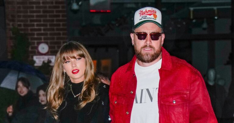 Taylor Swift and Travis Kelce Kiss on Tight End U Red Carpet