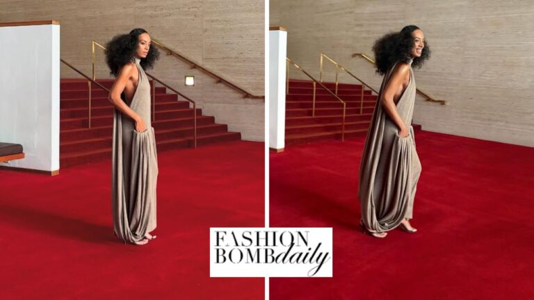 Solange Knowles Stuns in a Brown $4,600 Loewe Draped Dress for Saint Heron ‘Glory to Glory’