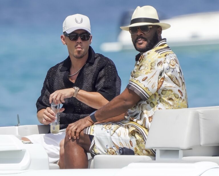 Tyler Perry and Bryan Tanaka Serve Mediterranean Yacht Style in Dolce & Gabbana Silk Sets