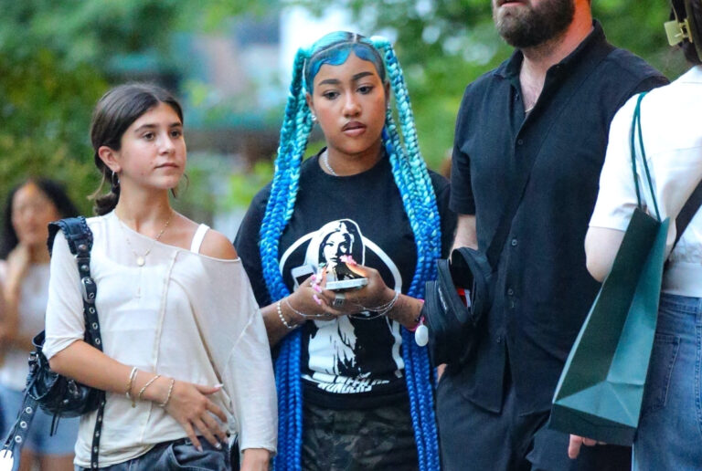12-Year-Old North West (In Blue Braids) and 13-Year-Old Penelope Disick (in Balenciaga) Spotted in NYC Serving Gen Z Street Style