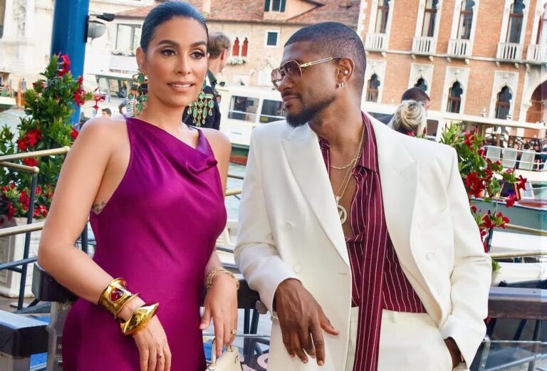 Usher and Jennifer Raymond Sizzle in Style in Venice Wearing Berry Lapointe, Striped YSL, Gucci, Ralph Lauren, and More!