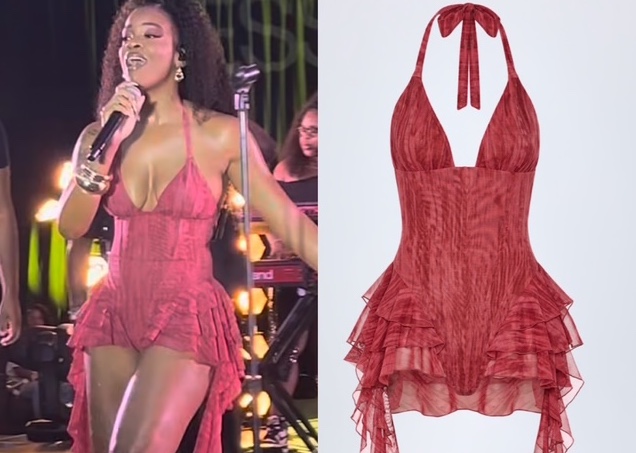 Ari Lennox Rocks Essence Fest SuperLounge in Red Oh Polly Bodysuit