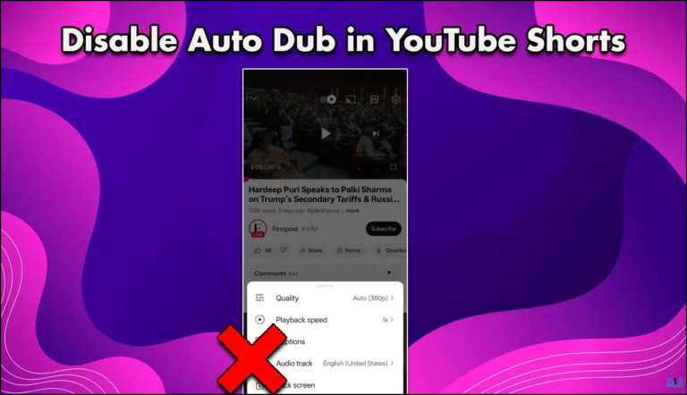 How to Disable Auto Dub in YouTube Shorts and Other Videos