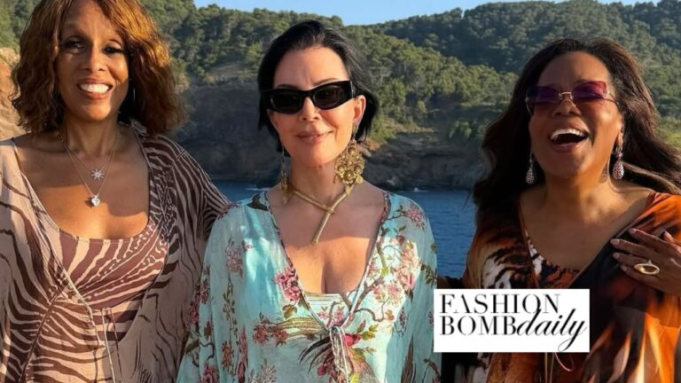 Oprah, Kris Jenner and Gayle King Pose On a Yacht in Printed Skims X Roberto Cavalli Kaftans