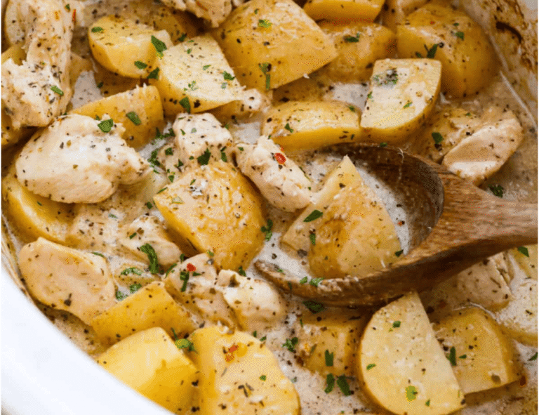 Slow Cooker Parmesan Garlic Chicken and Potatoes Recipe