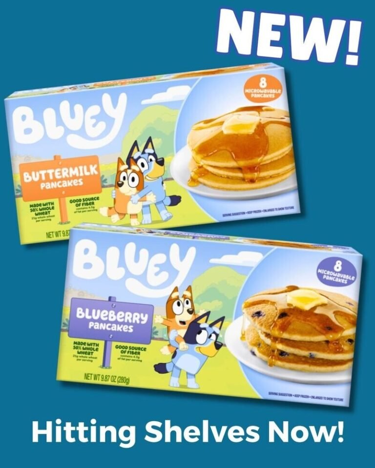 Themed Fiber-Rich Frozen Pancakes : Bluey Frozen Pancakes