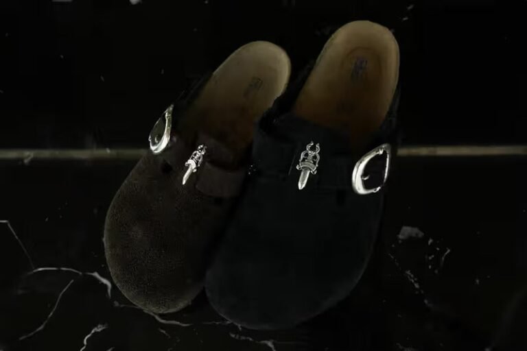 Luxe Suede Rugged Mules : Chrome Hearts and Birkenstock