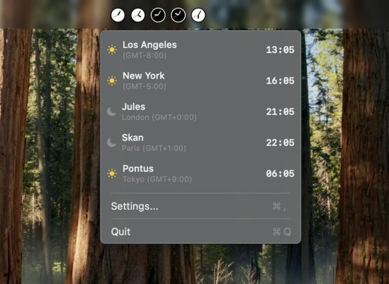 Minimalist Multi-Timezone Trackers : Clockzones