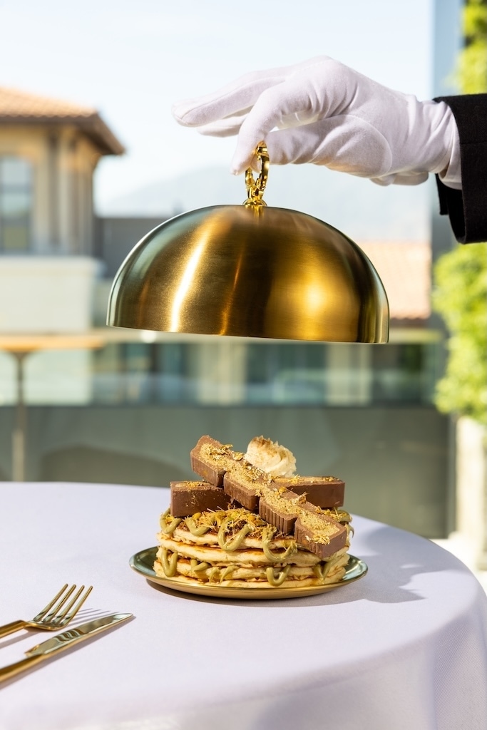 Dubai Chocolate Pancake Stacks : Dubai Chocolate Pancake