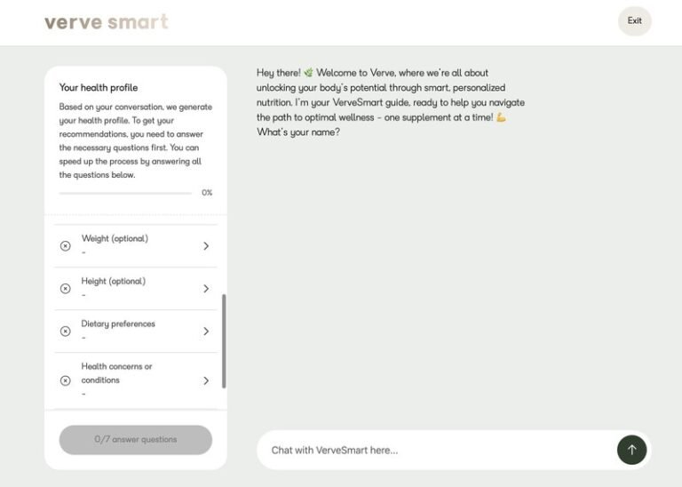 AI-Powered Supplement Plans : VerveSmart