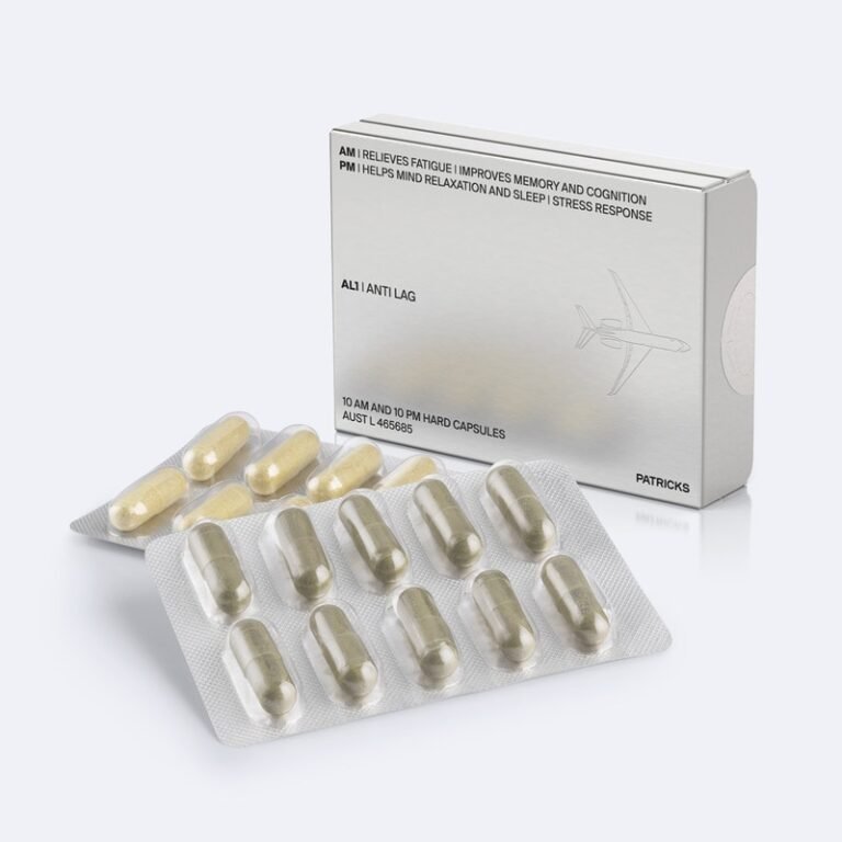 Two-Part Jet Lag Supplements : Anti Lagg Capsules.