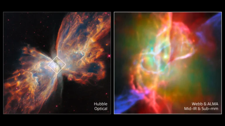 Butterfly nebula reveals sparkling gems, fiery dust, and the ingredients of life