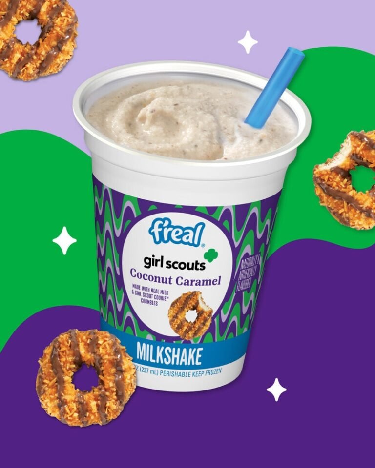 f’real Girl Scout Coconut Caramel Milkshake