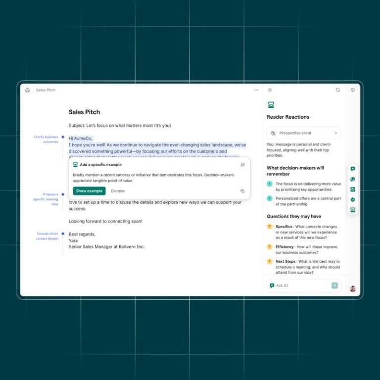 Reader-Focused Writing Tools : grammarly Reader Reactions