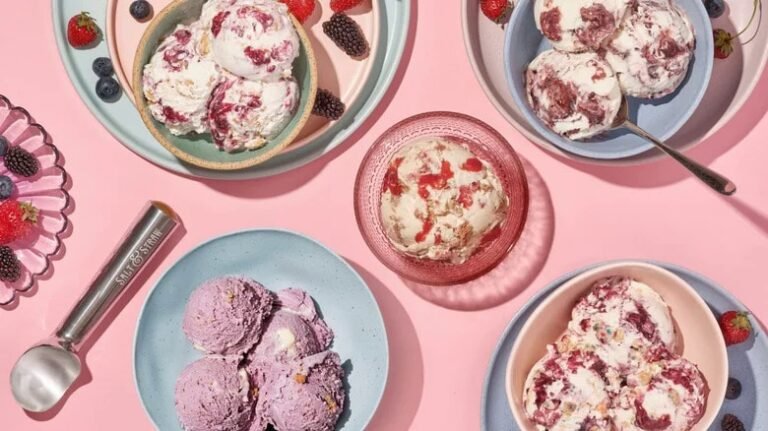 Cornbread Berry Ice Creams : huckleberry cornbread pudding