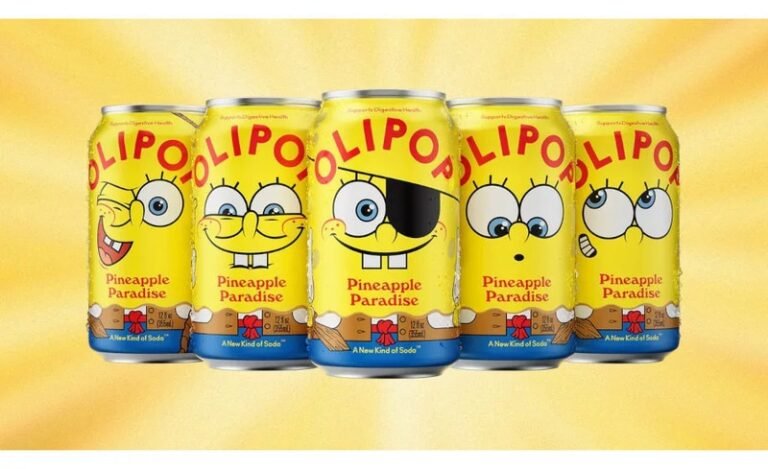 Cartoon-Branded Prebiotic Sodas : OLIPOP Pineapple Paradise