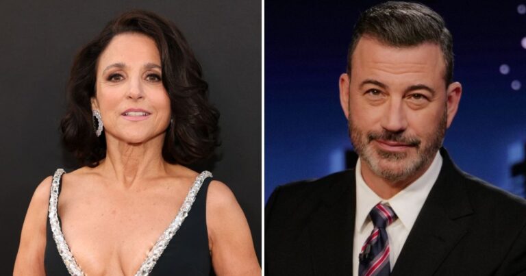 Julia Louis-Dreyfus Brings Puppy to Jimmy Kimmel, Jokes About 1st Amendment