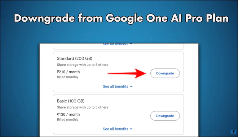 How to Downgrade from Google One AI Pro Plan